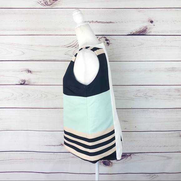 Troubadour Stripe Split Back Color Block Blouse 4 - Picture 5 of 10